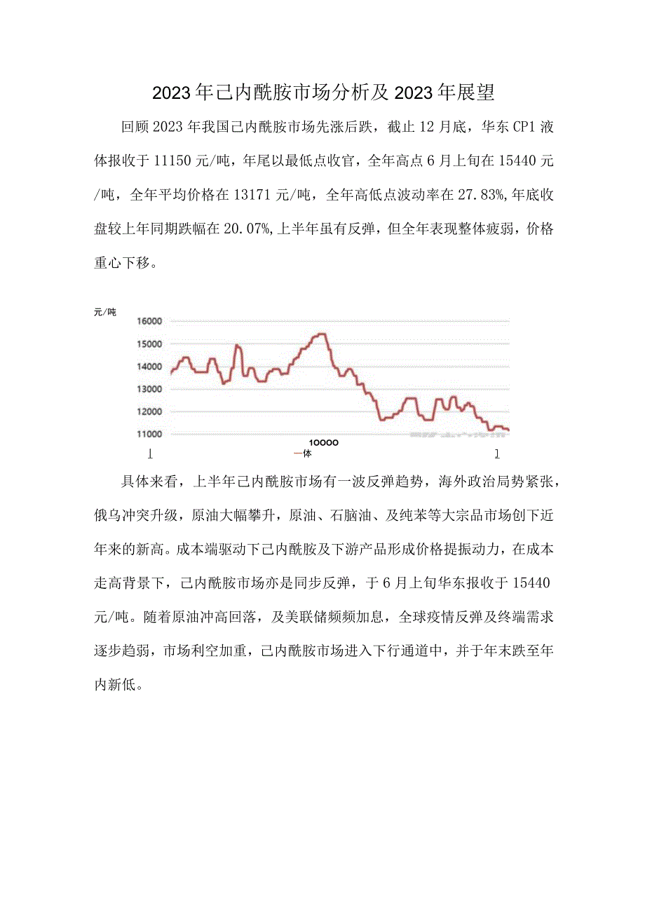 2023年己内酰胺市场分析及及2023年展望.docx_第1页