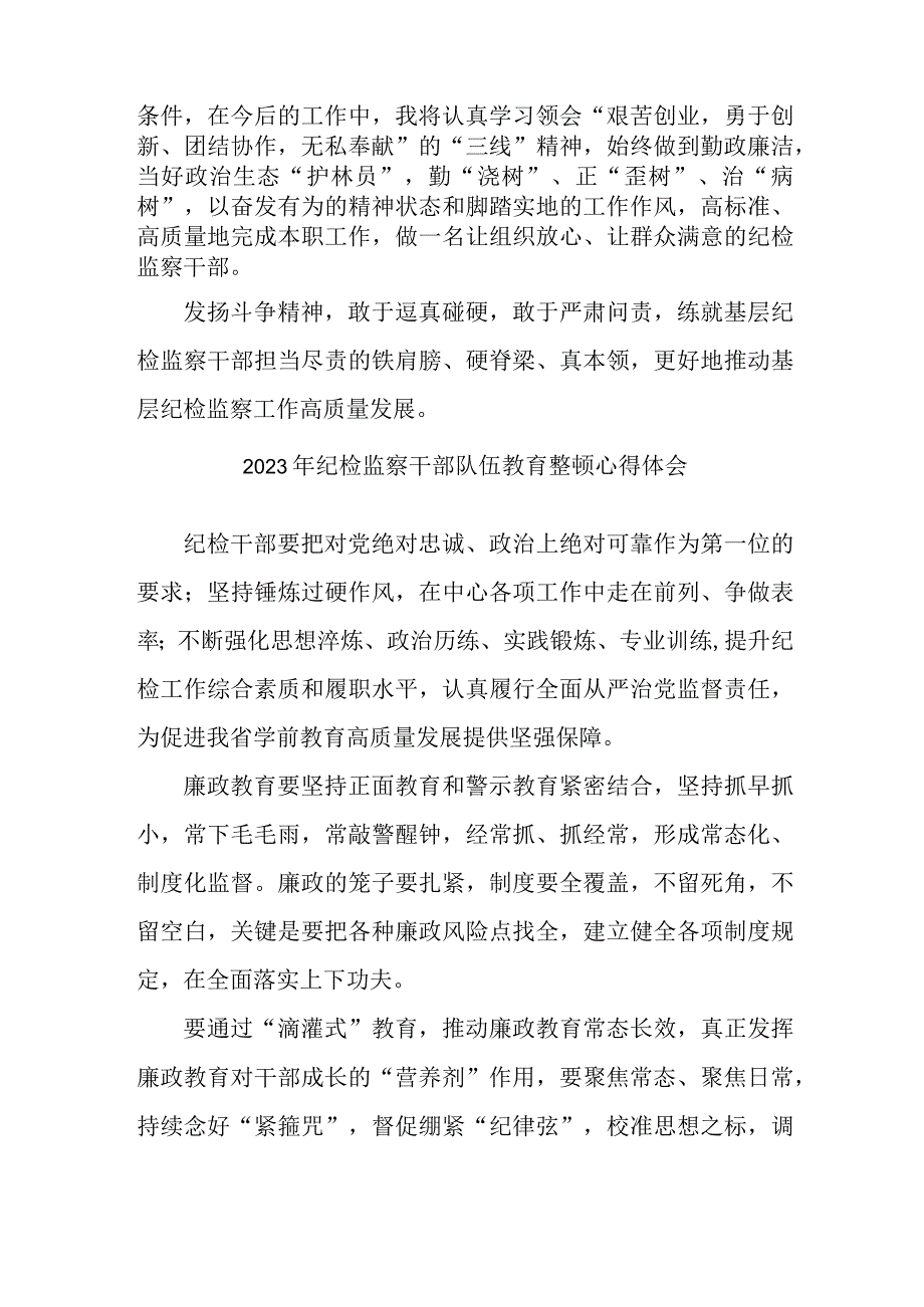 2023年高等院校纪检监察干部队伍教育整顿心得体会精编5篇.docx_第3页