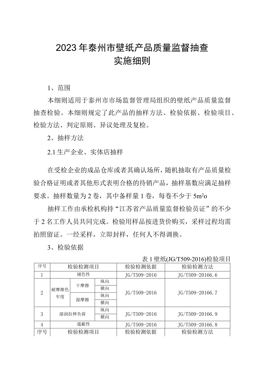 2023年泰州市市级产品质量监督抽查实施细则（壁纸）.docx_第1页