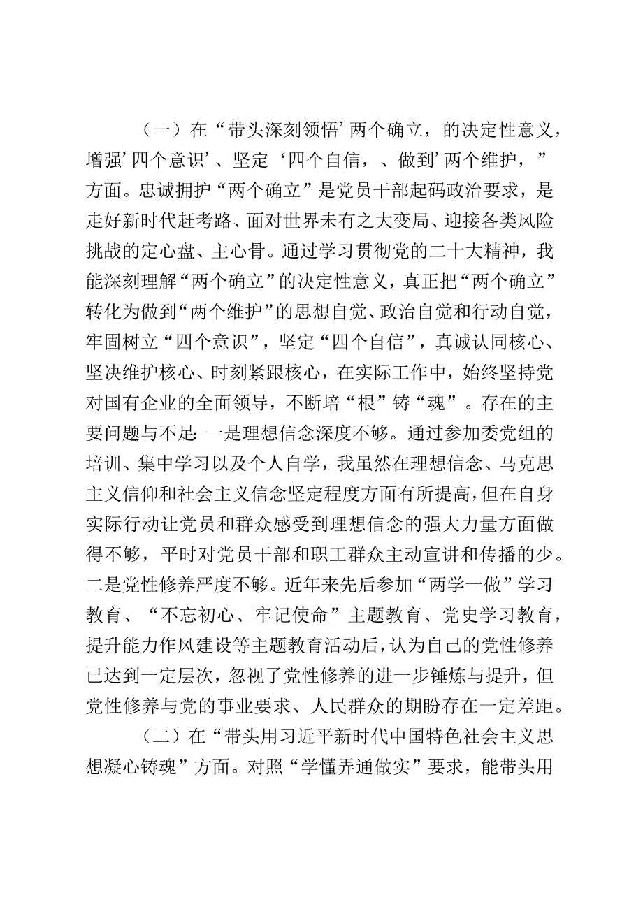 2023年度民主生活会医院院长发言材料.docx_第2页