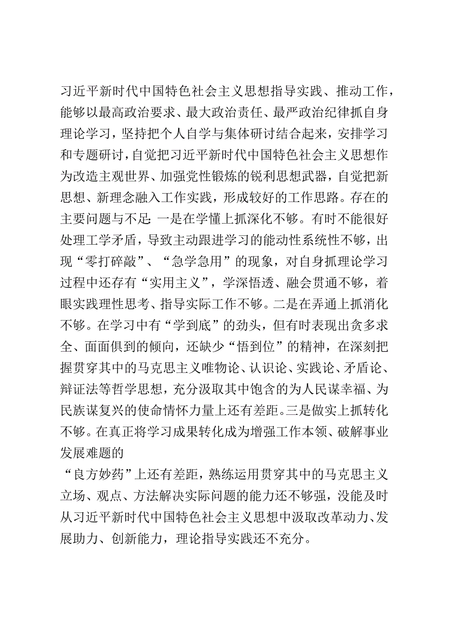 2023年度民主生活会医院院长发言材料.docx_第3页