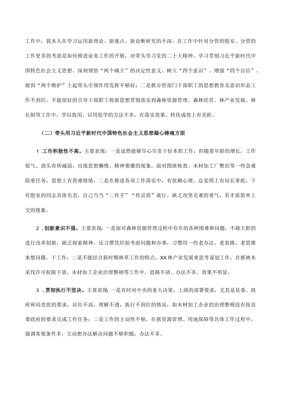 2023年度民主生活会林草系统发言提纲.docx_第2页