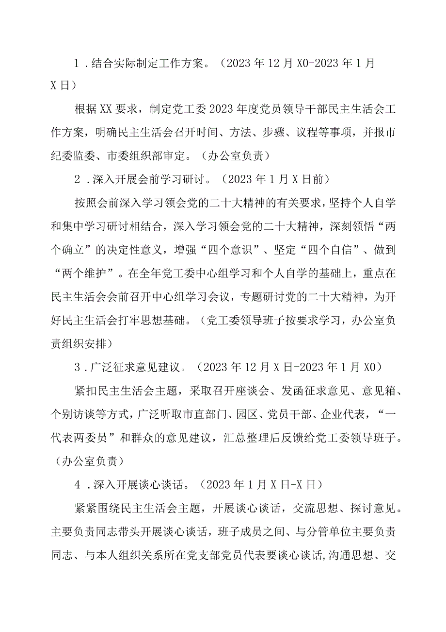 2023年度党员领导干部专题民主生活会工作方案及召开情况报告.docx_第2页