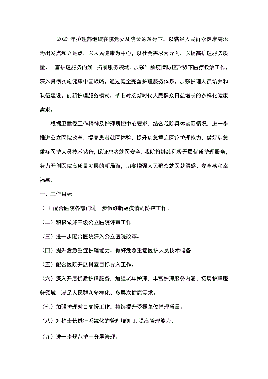 2023年度护理工作计划.docx_第1页