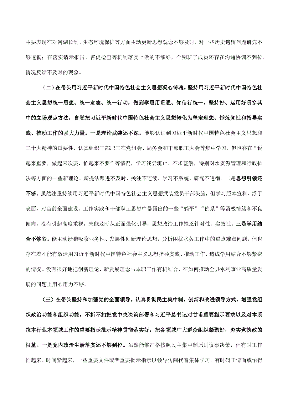 2023年度民主生活会对照检查提纲(班子).docx_第3页