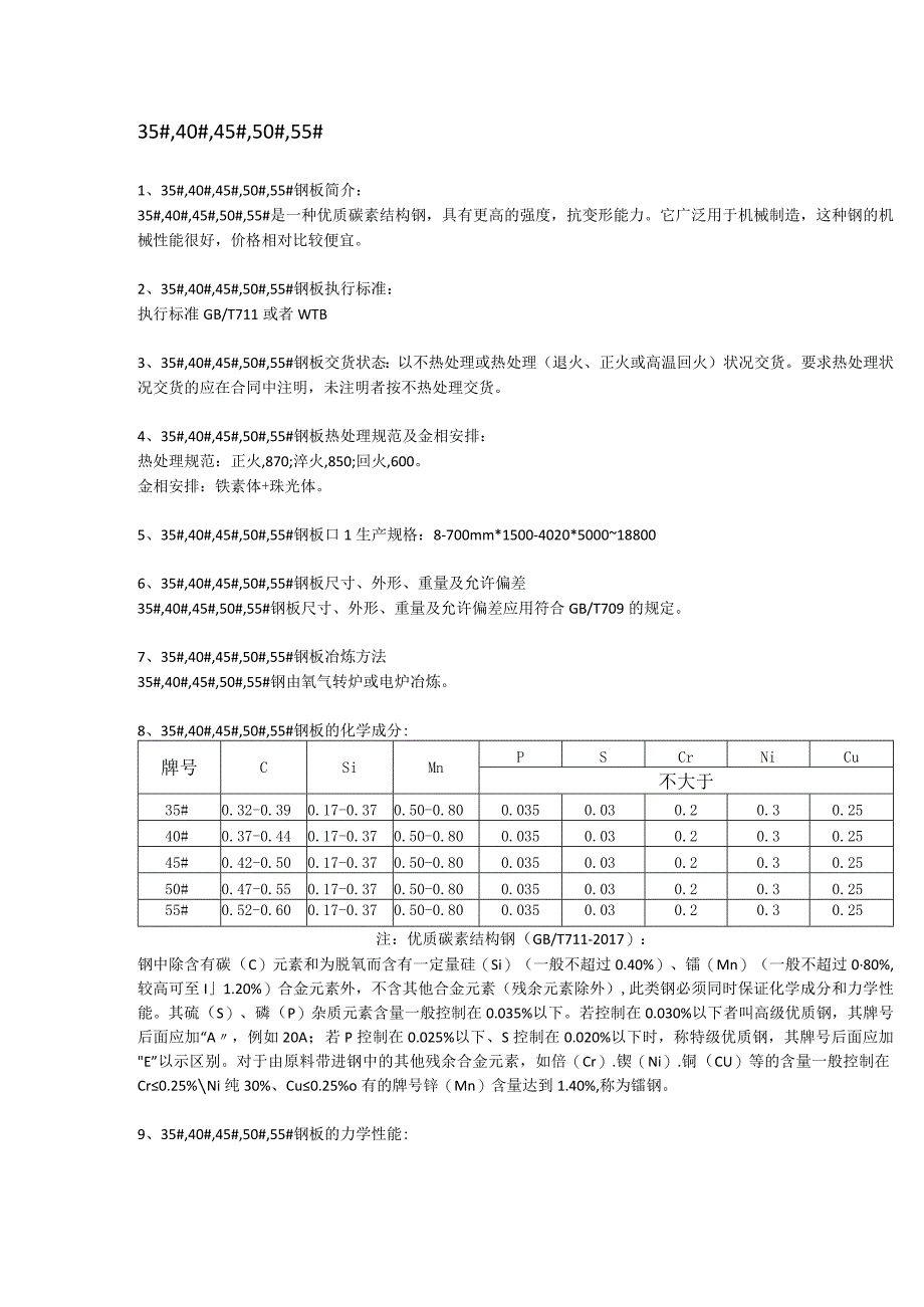 35钢板40优碳板执行标准45钢板50钢板55钢板应用范围.docx_第1页