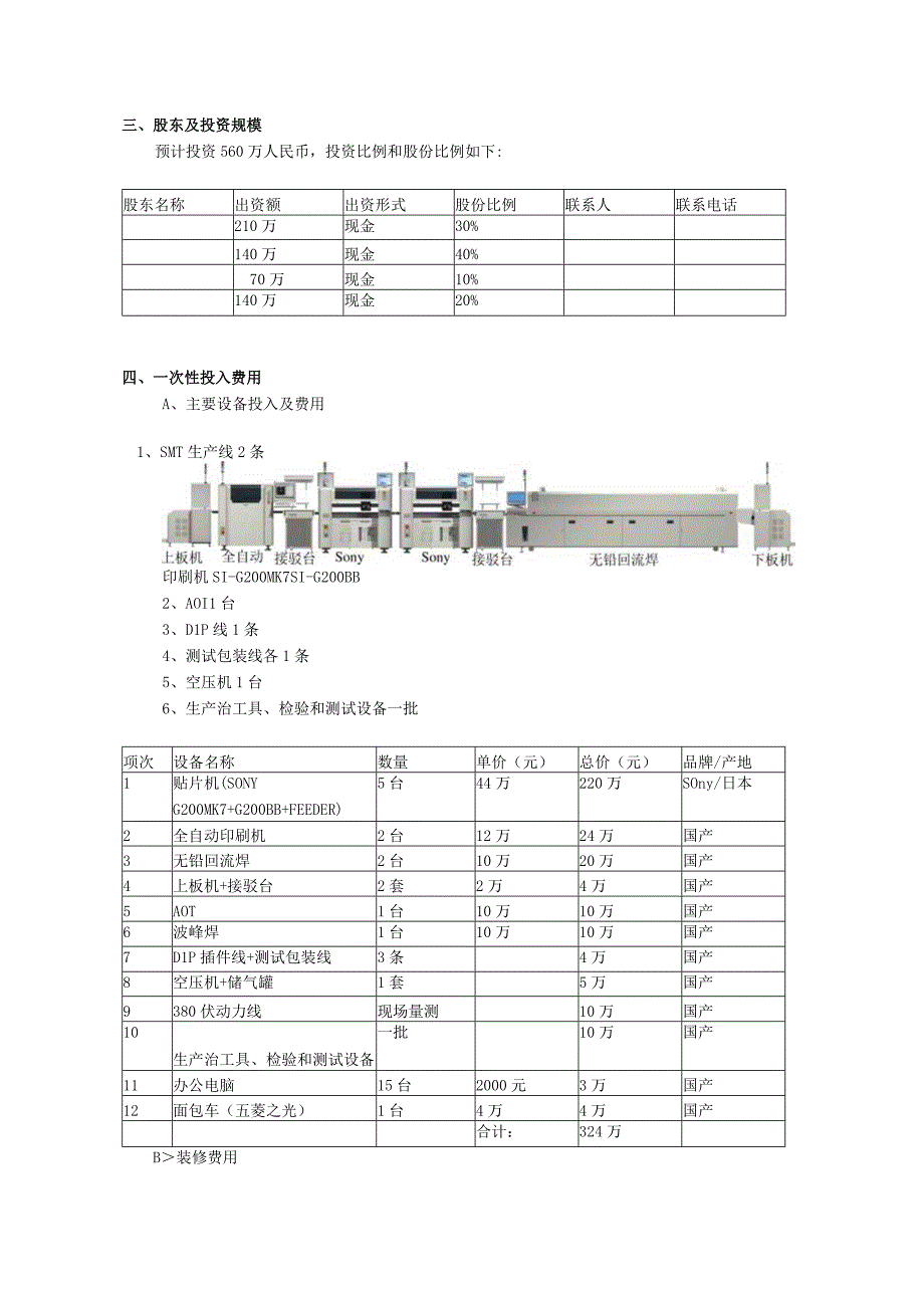 PCBA工厂建厂预算.docx_第2页