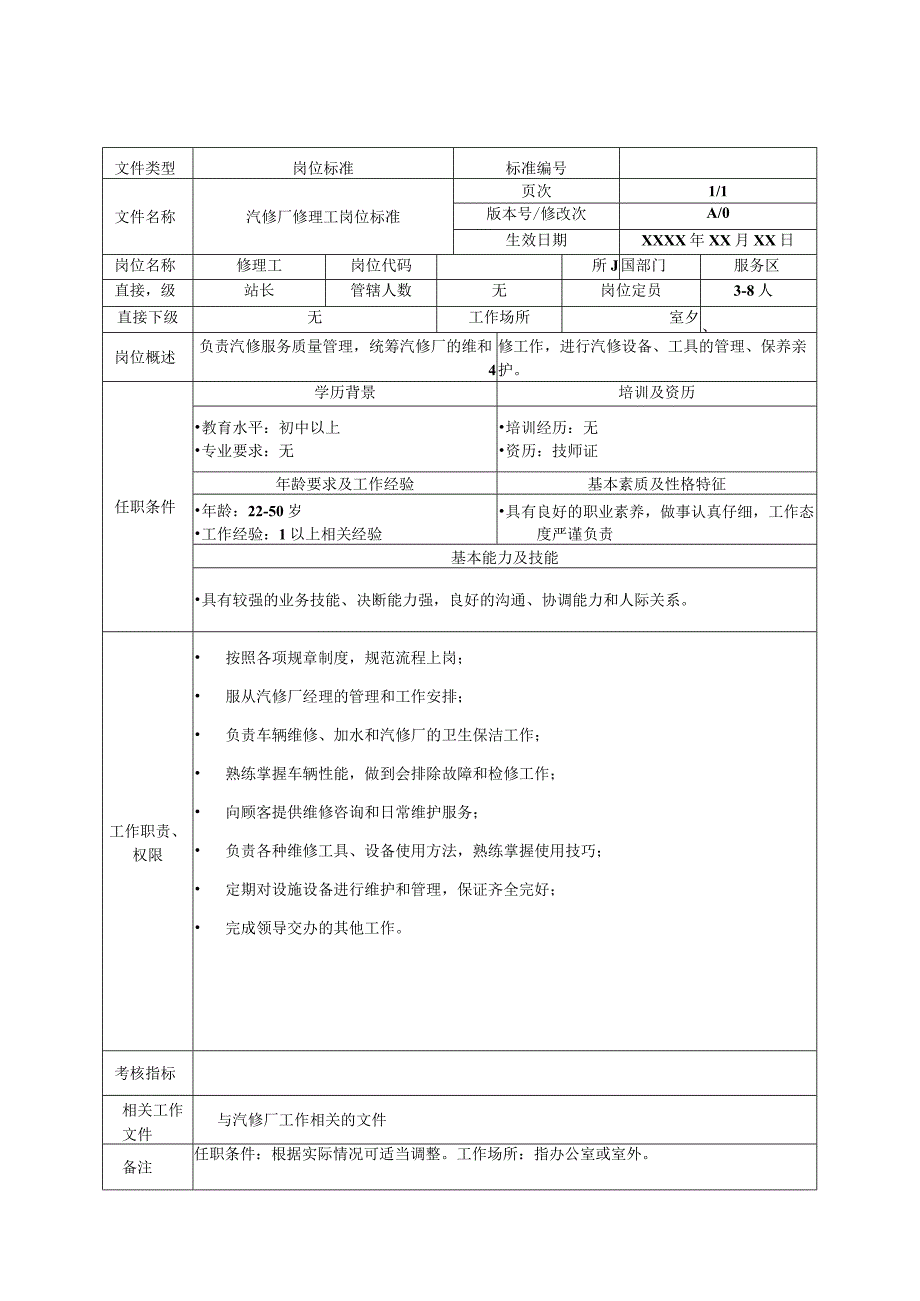 5修理工工作标准.docx_第1页