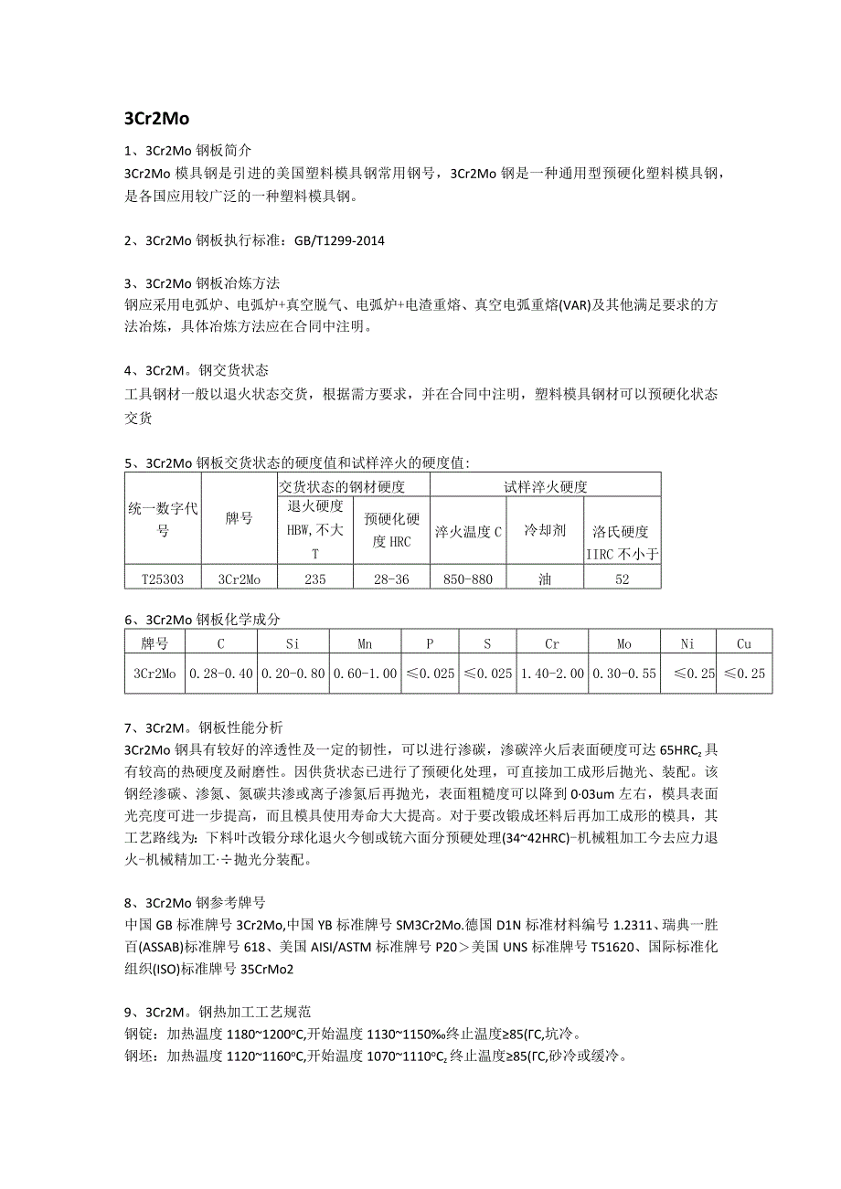 3Cr2Mo钢板交货状态的硬度值和试样淬火的硬度值.docx_第1页