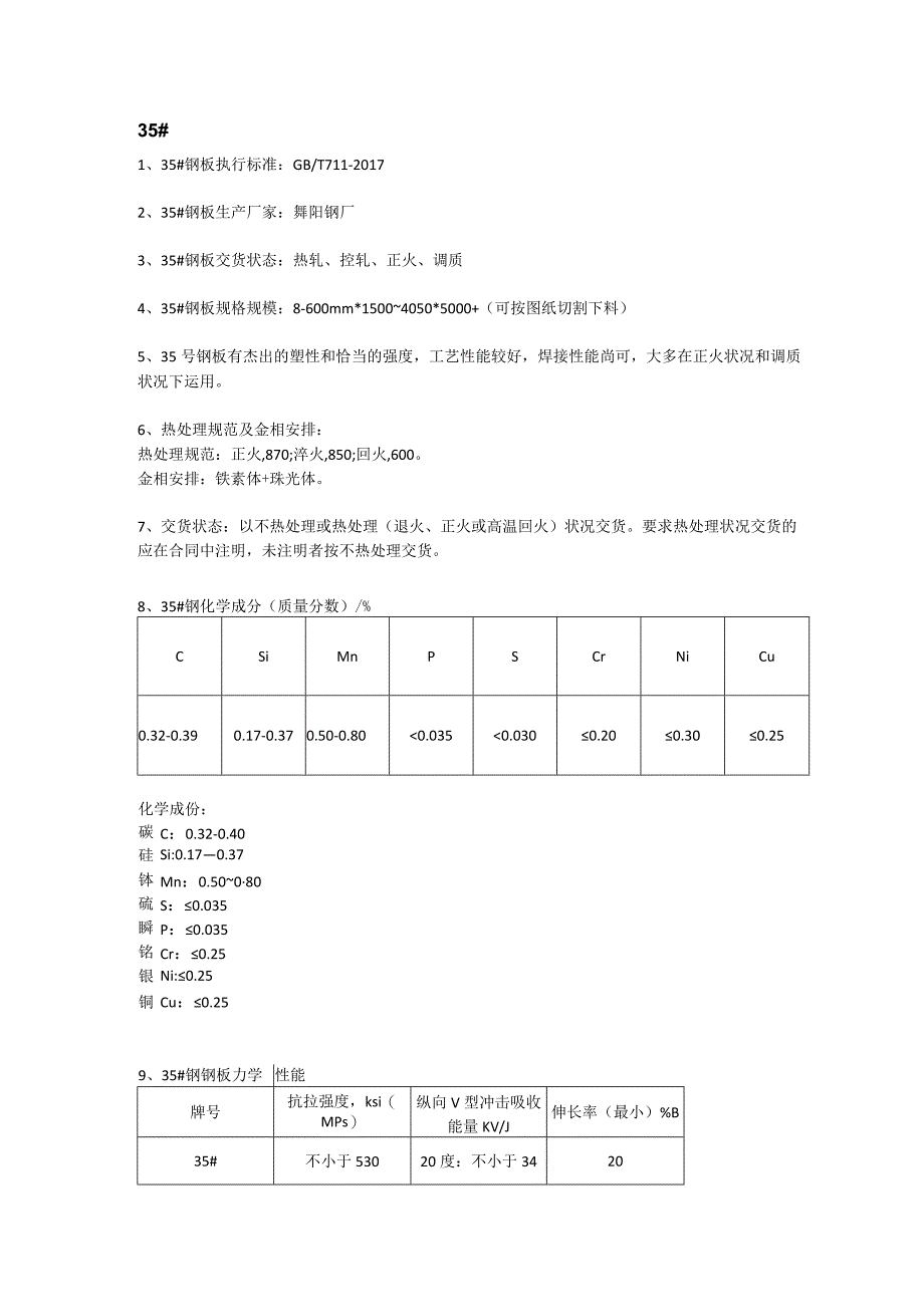 35钢板成分性能及应用范围.docx_第1页