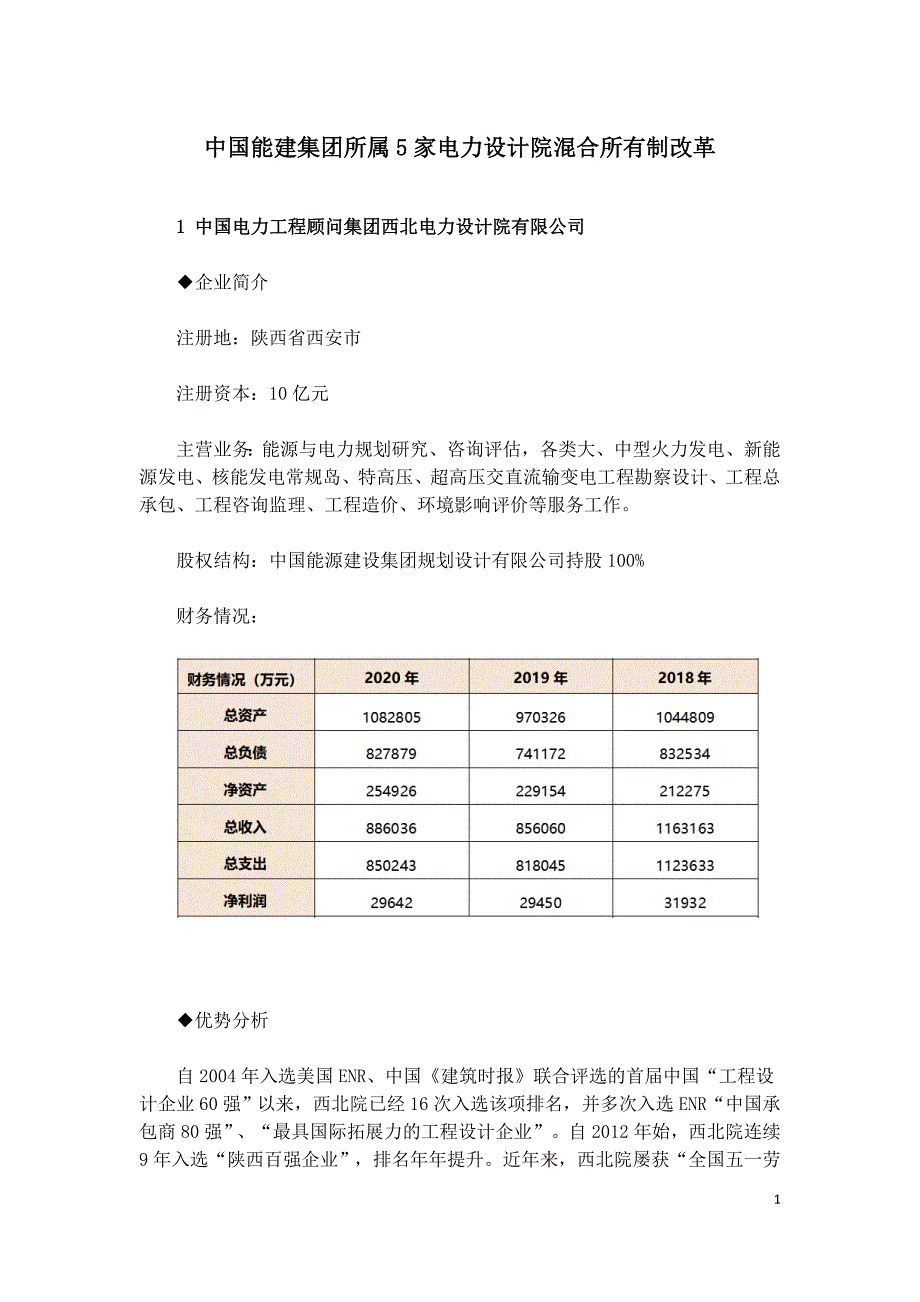 中国能建集团所属5家电力设计院混合所有制改革.doc_第1页