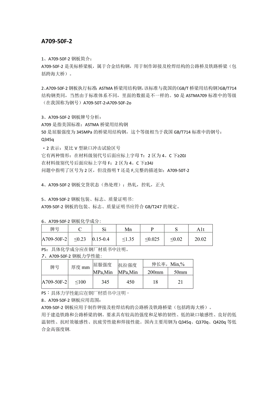 A70950F2桥梁板材质分析及应用范围.docx_第1页