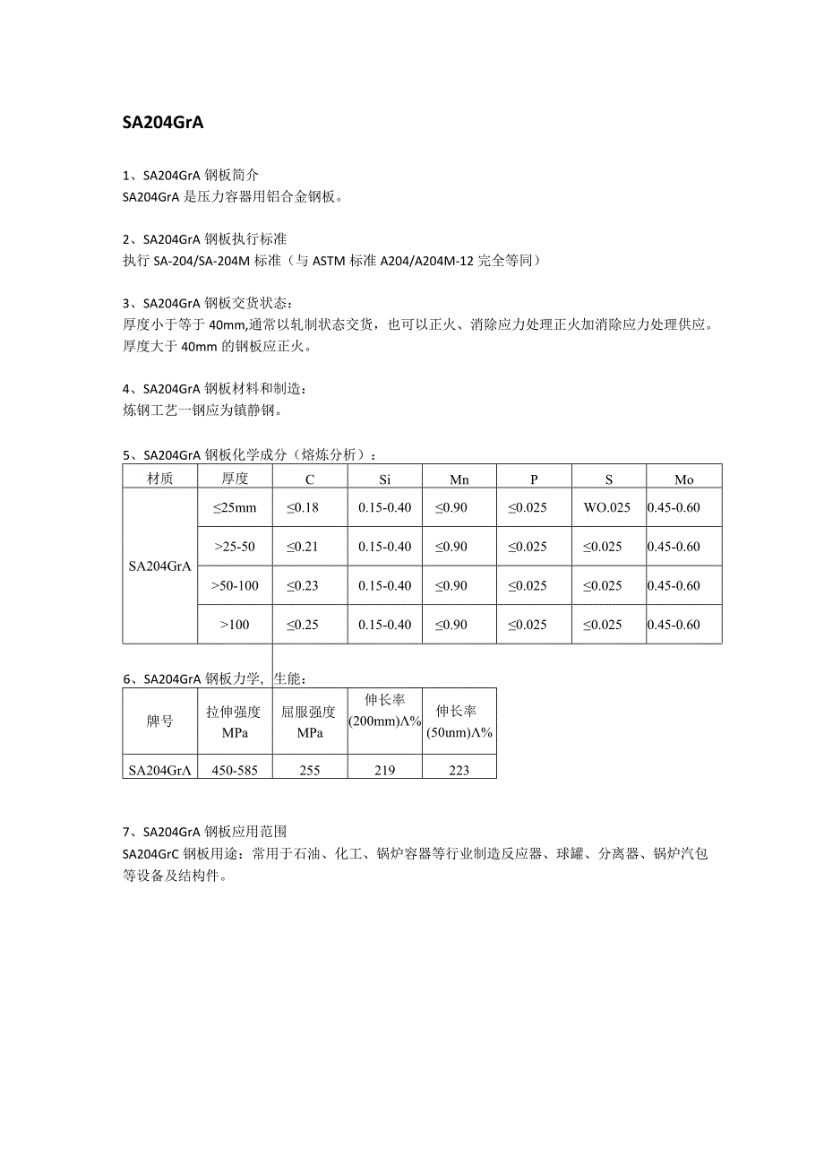 SA204GrA美标容器板成分性能及执行标准.docx_第1页