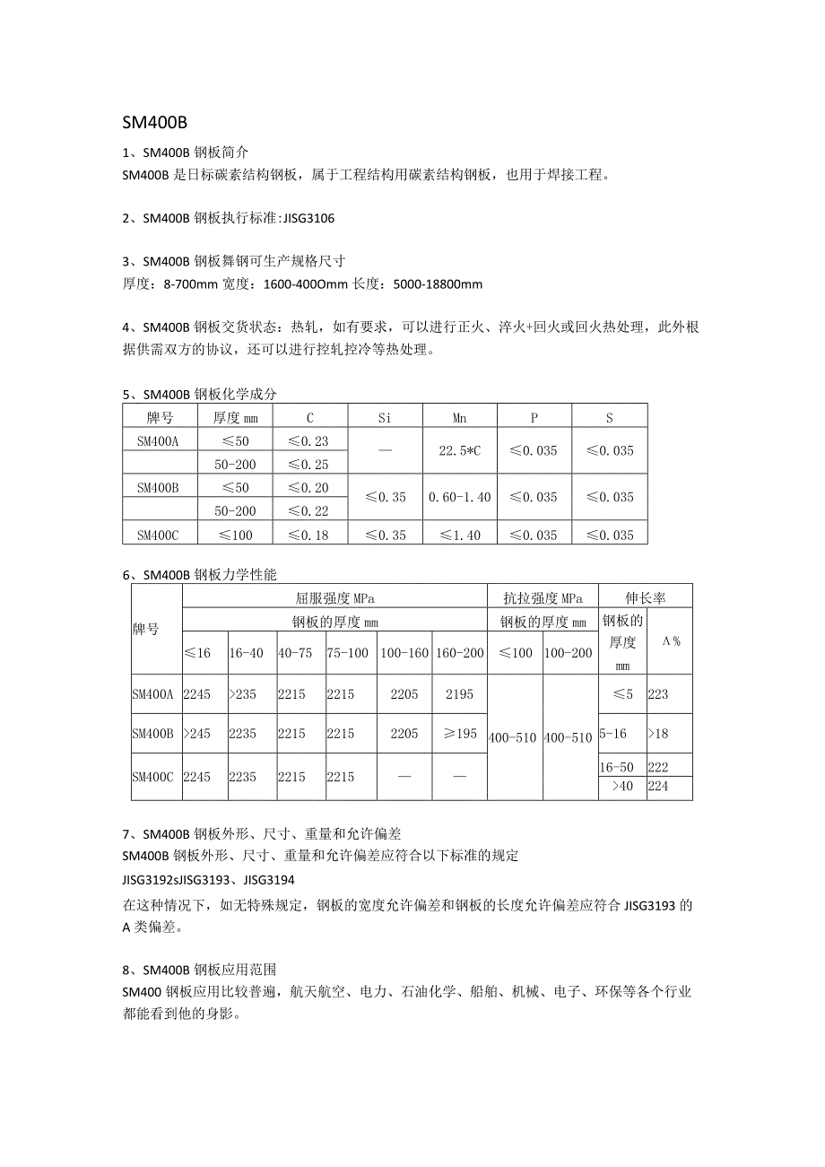 SM400B钢板材质分析及应用范围.docx_第1页