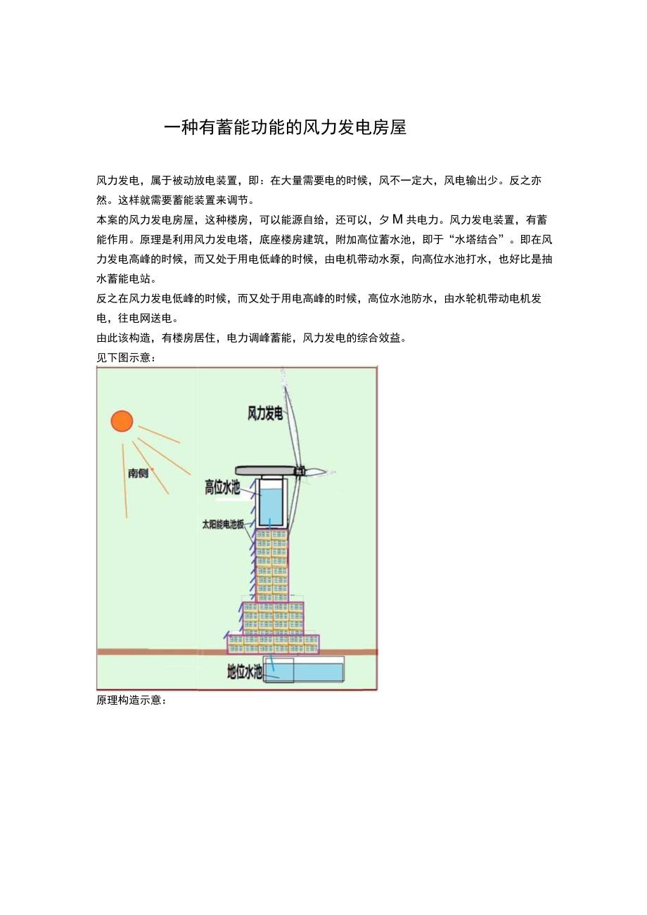 一种有蓄能功能的风力发电房屋.docx_第1页