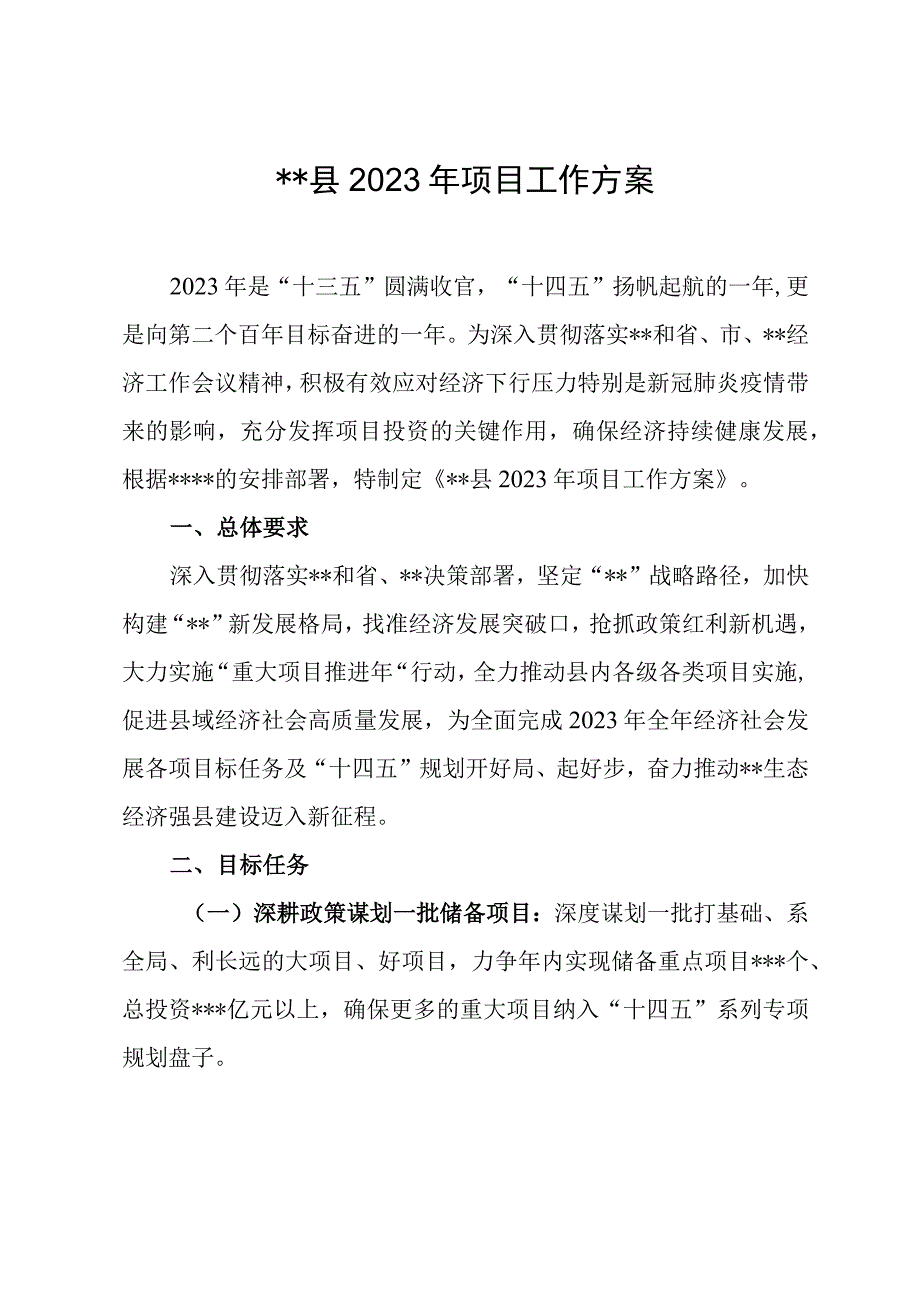 _县2023年项目工作方案.docx_第1页