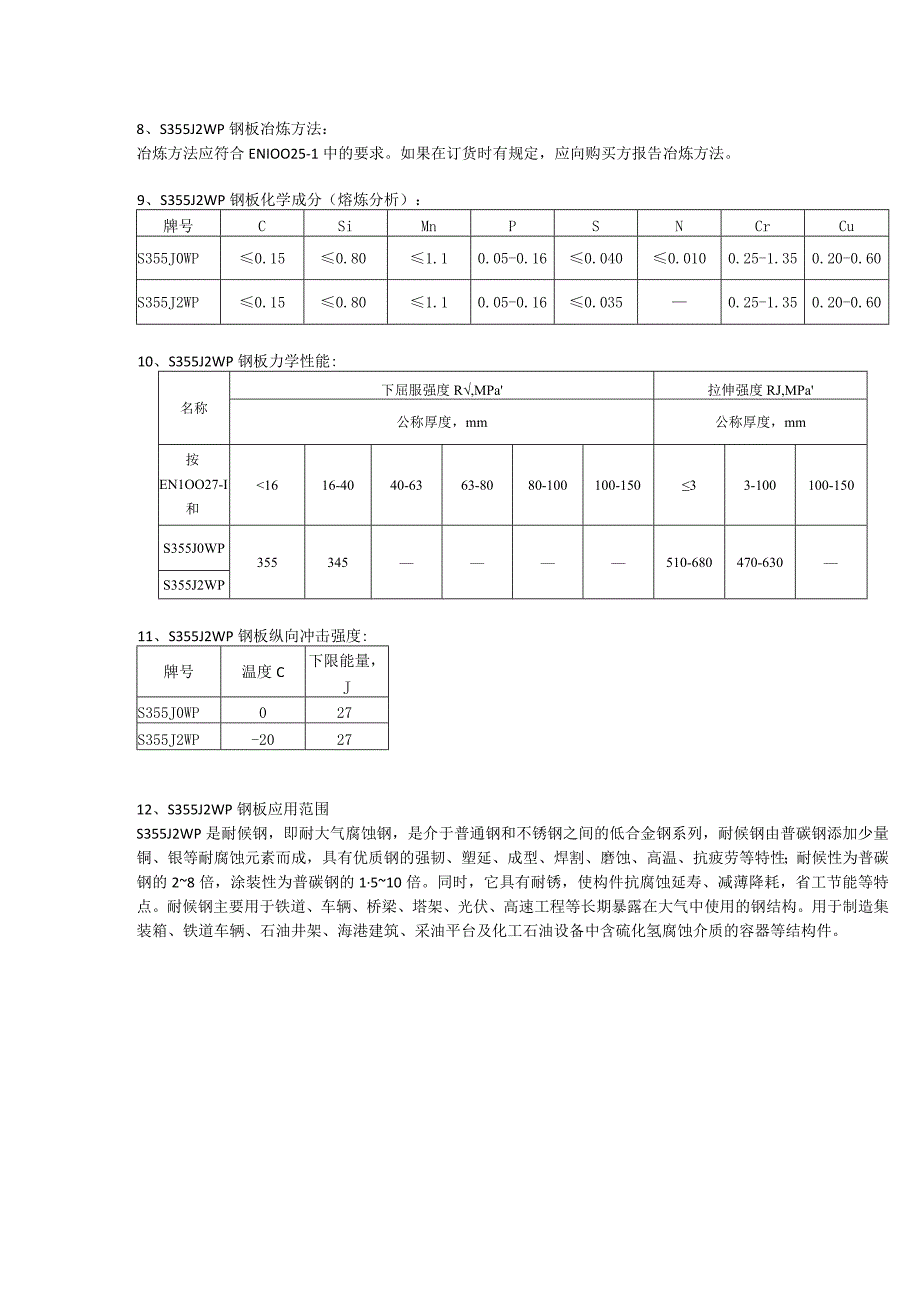 S355J2WP钢板力学性能及应用范围.docx_第2页