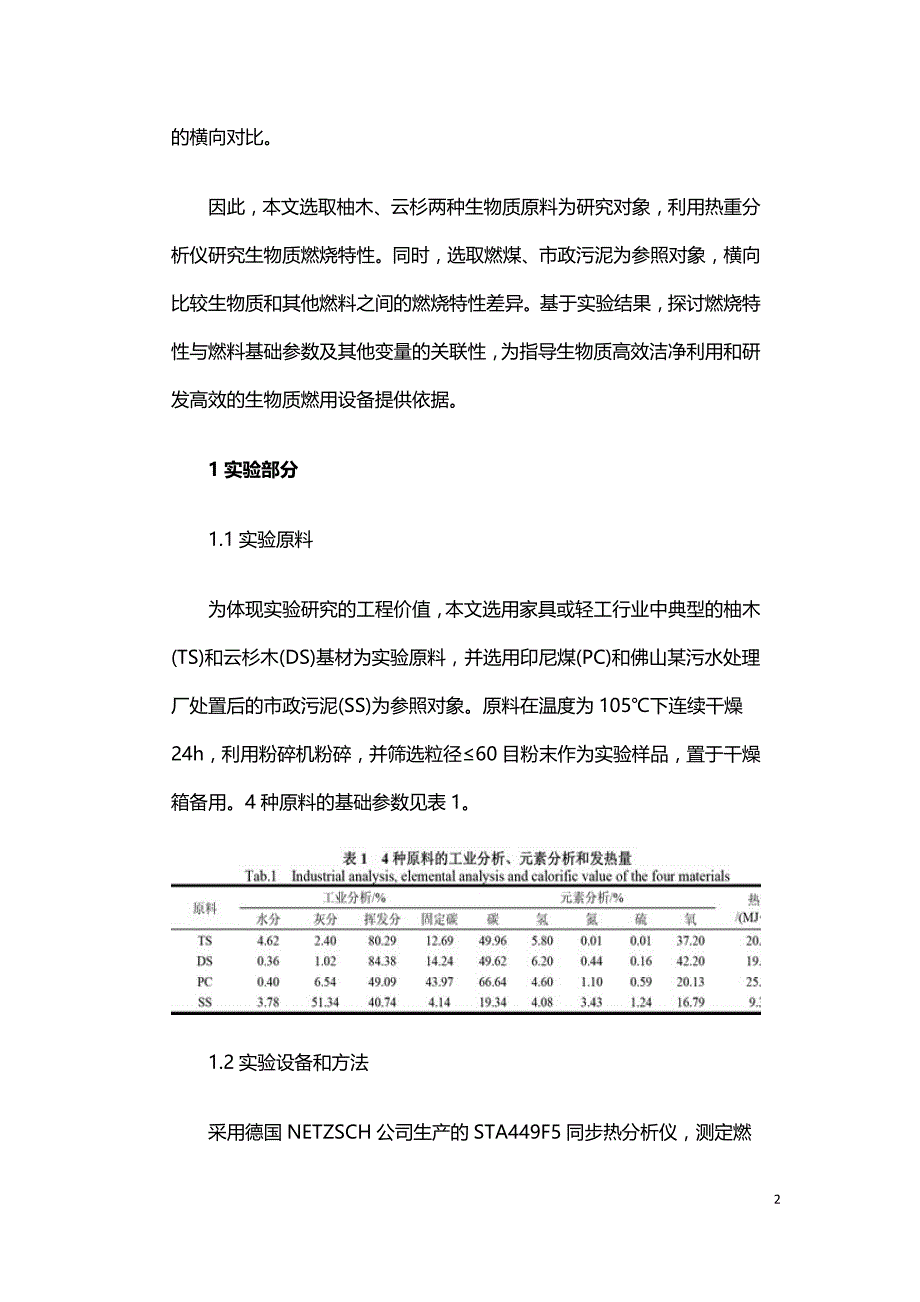 基于热重分析法的生物质燃烧特性试验分析.doc_第2页