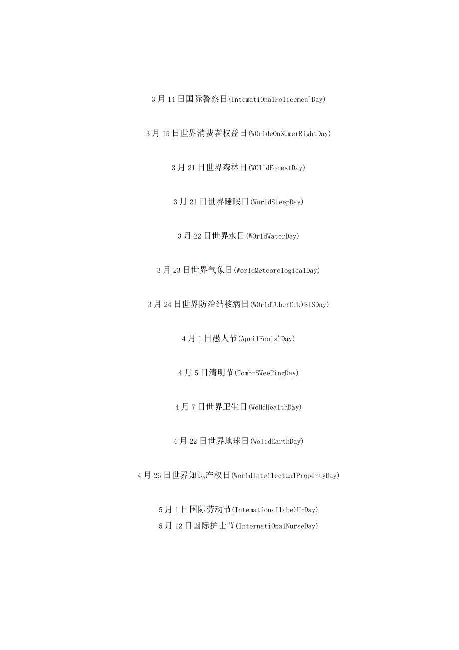 中国及国际各种节日的英文表达.docx_第2页