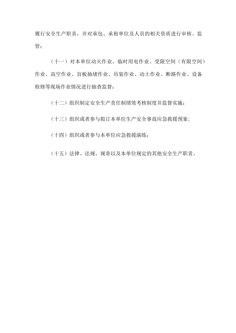 五企业安全生产管理机构安全生产管理人员安全生产责任清单.docx_第2页