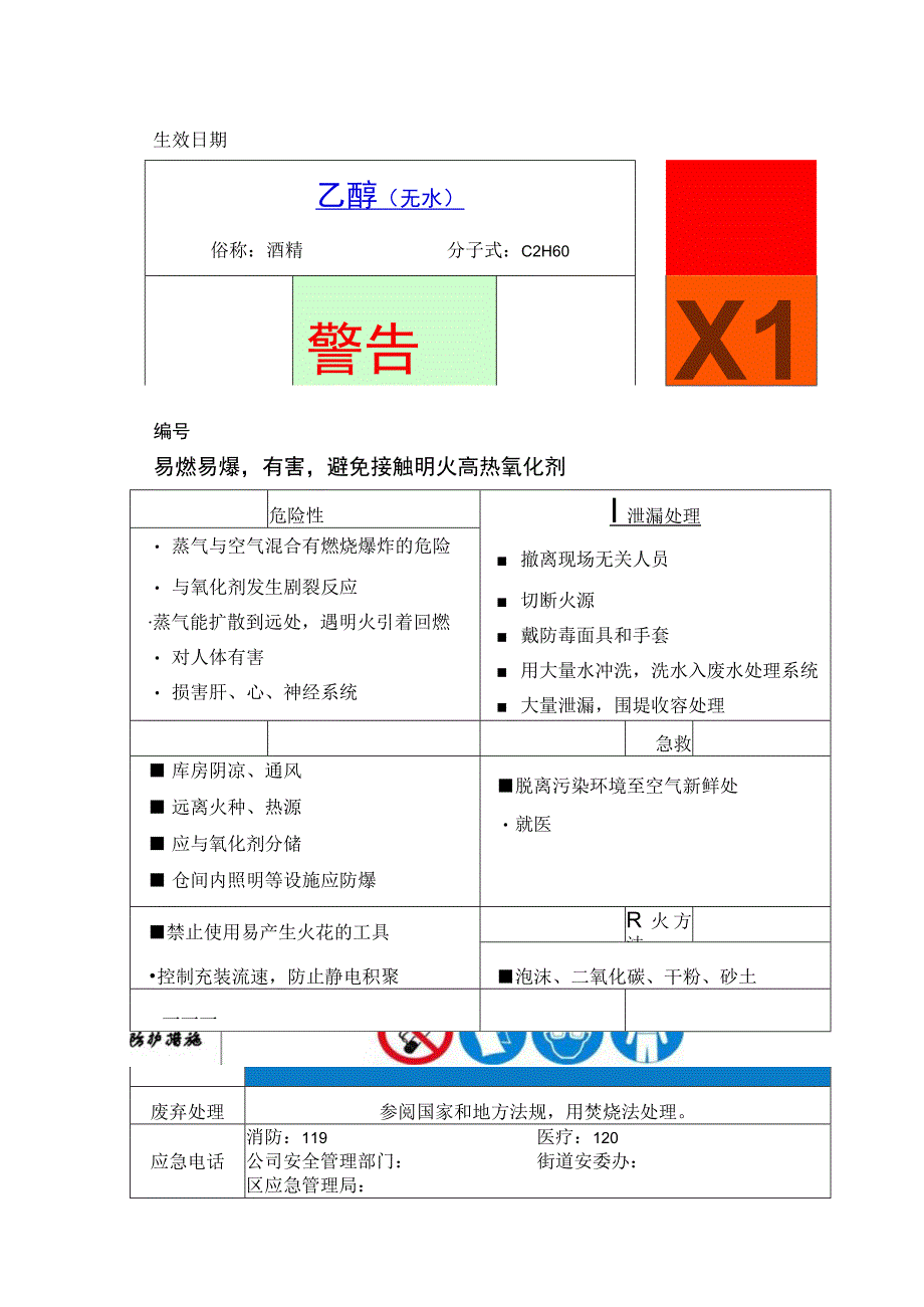 乙醇无水危险物品告知卡.docx_第1页