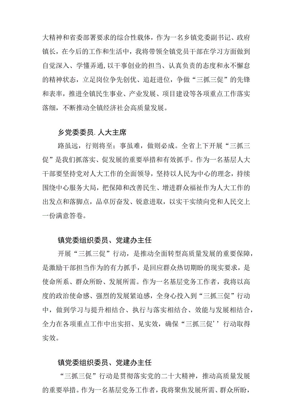 2023年甘肃乡镇街道谈开展三抓三促行动心得体会及感想汇编.docx_第2页