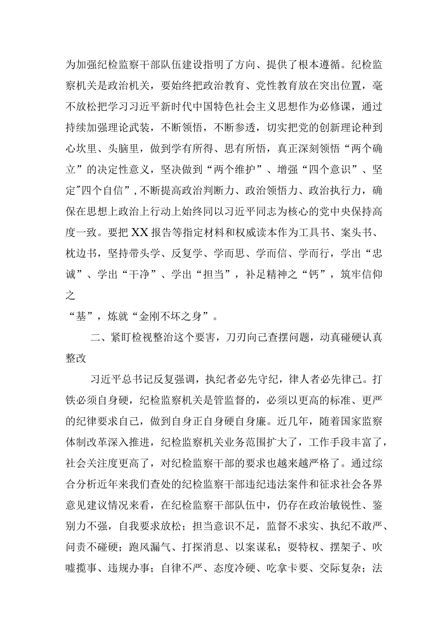 2023年纪检监察干部队伍教育整顿心得体会研讨发言材料精选共4篇.docx_第2页