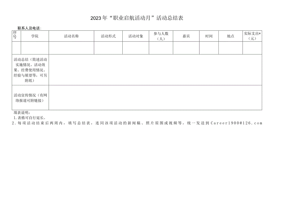 2023年职业启航活动月活动总结表.docx_第1页