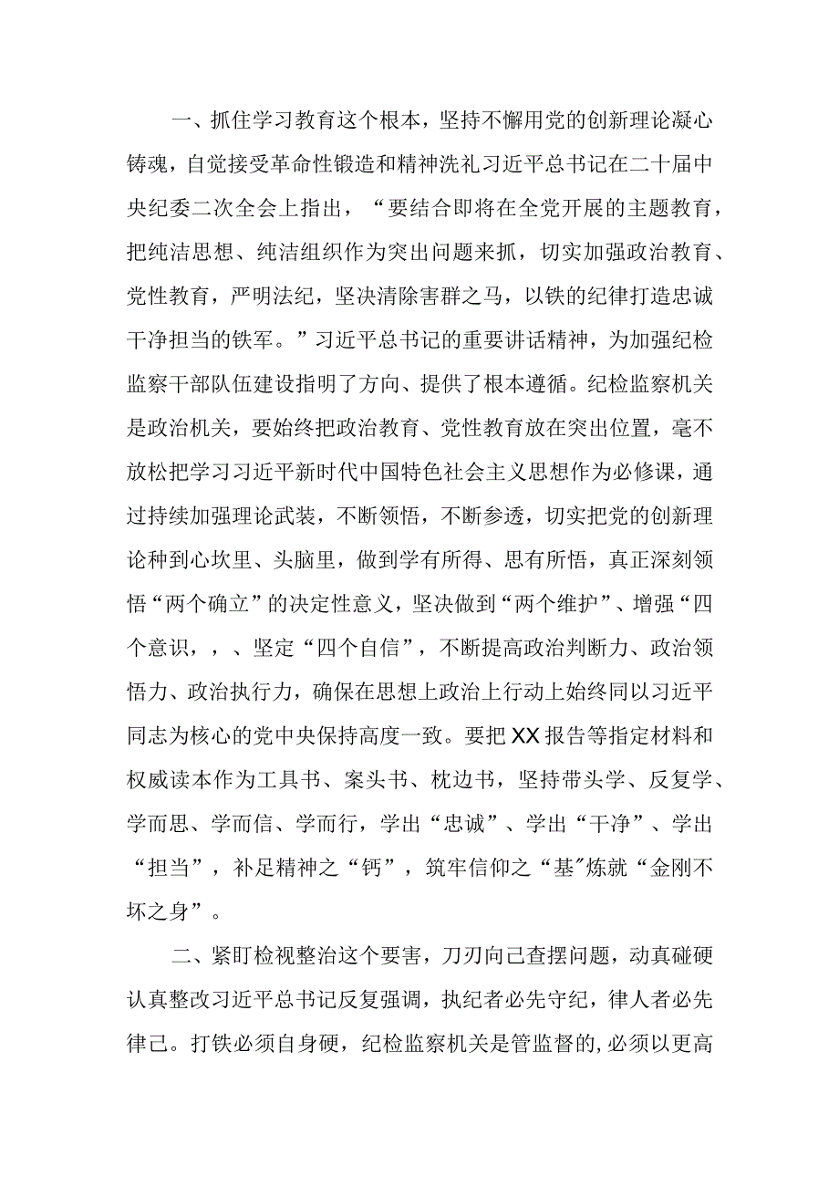 2023年纪检监察干部关于纪检监察干部队伍教育整顿的研讨发言材料2篇.docx_第2页