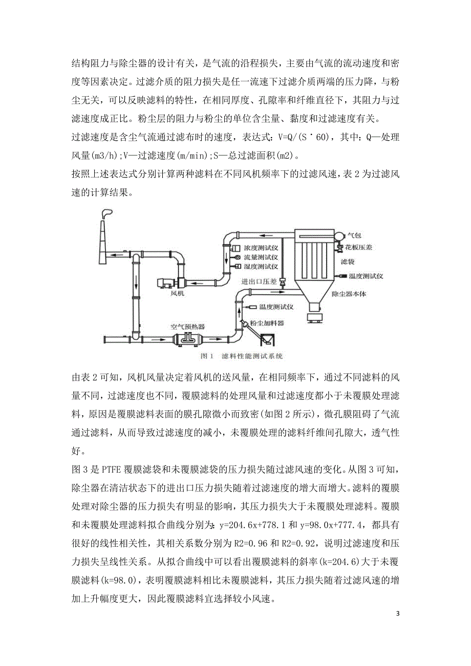 滤料的覆膜处理对袋式除尘器压力损失的影响.doc_第3页