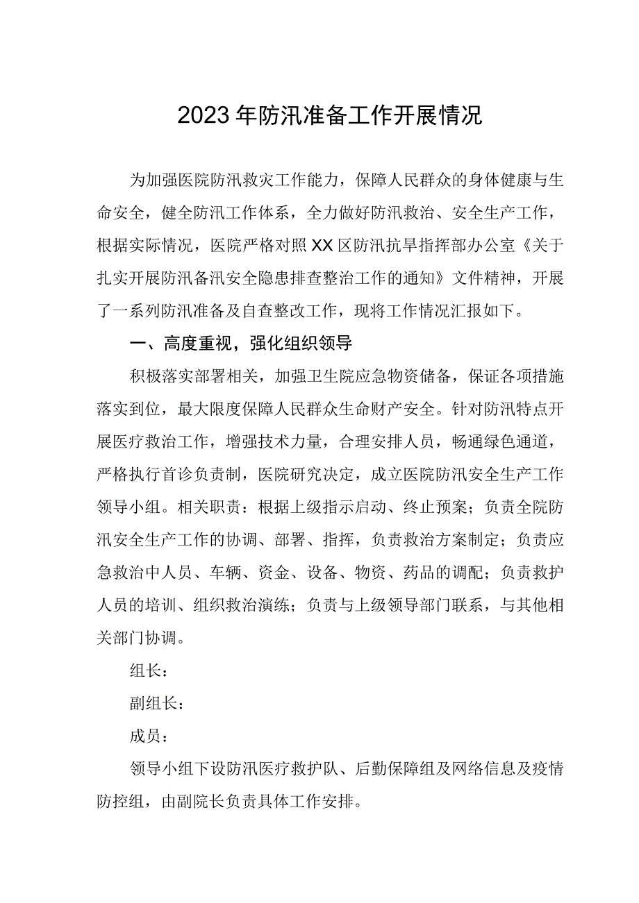 2023年防汛准备工作开展情况.docx_第1页