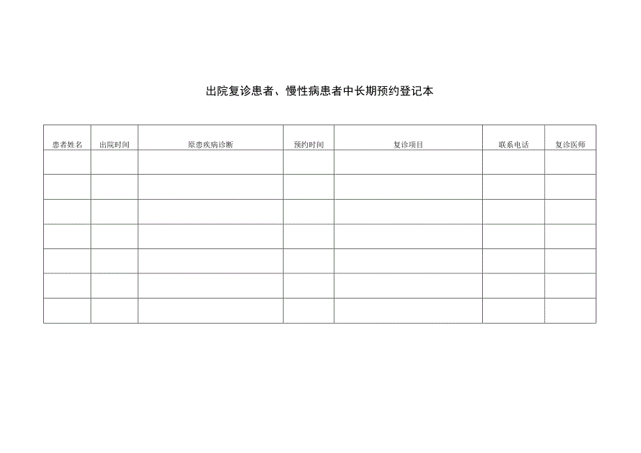 出院复诊患者慢性病患者中长期预约登记本.docx_第2页