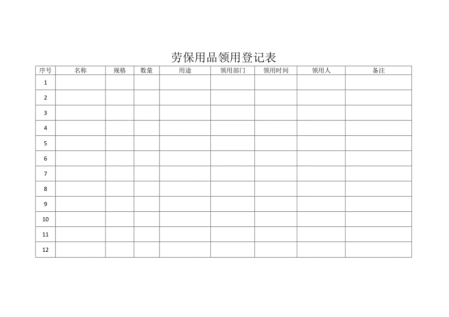 劳保用品领用登记表.docx_第1页