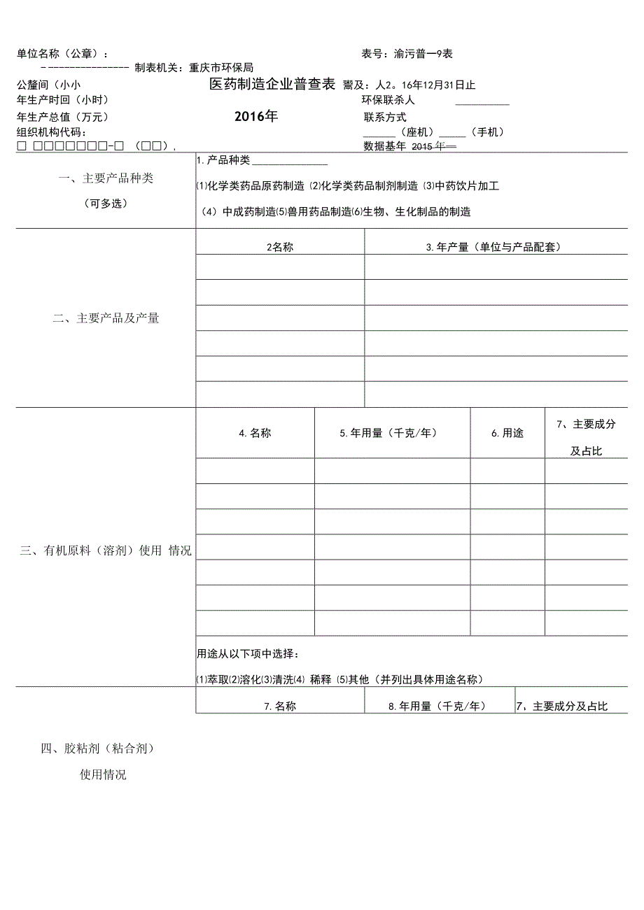 医药制造企业普查表.docx_第1页