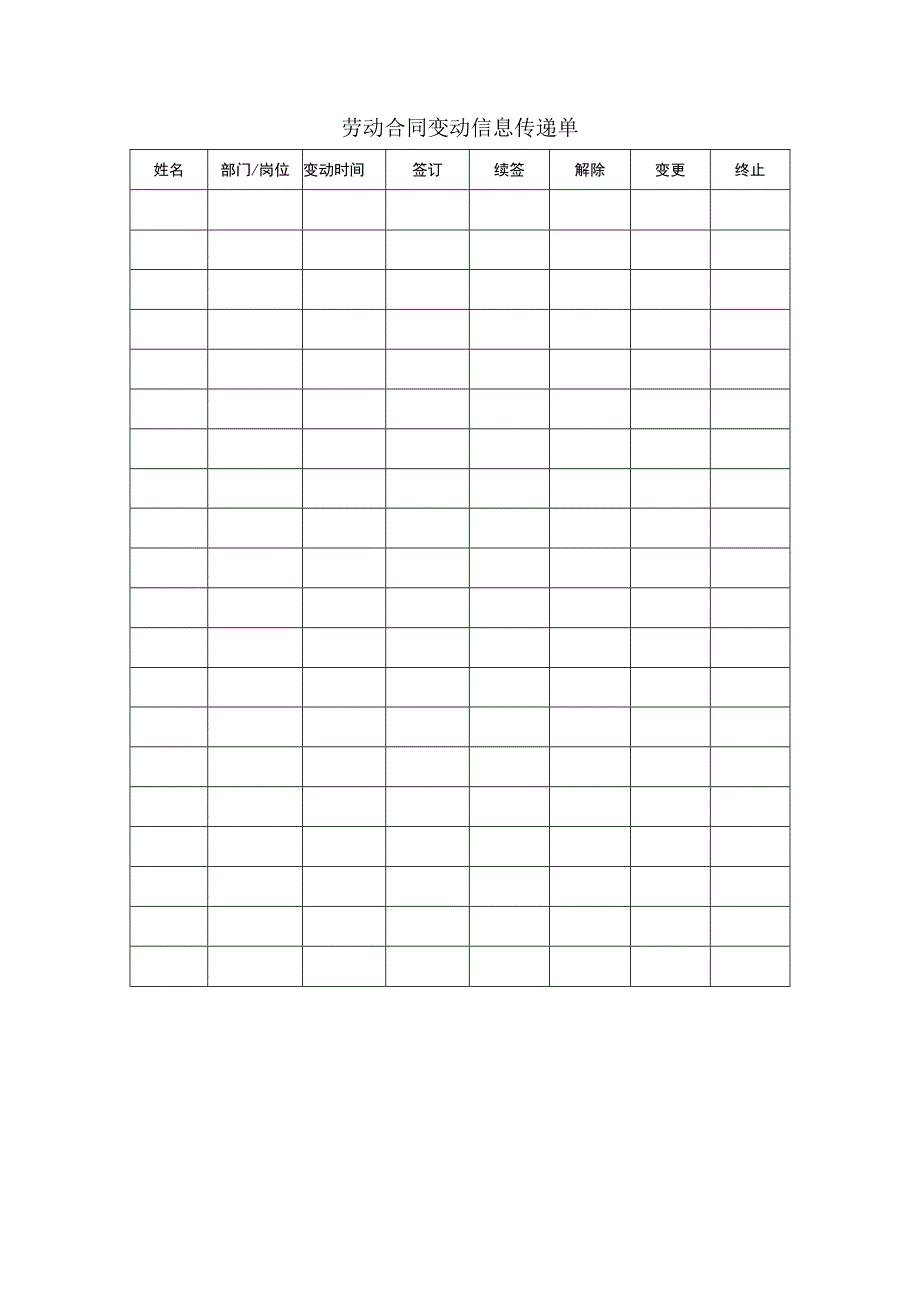 劳动合同变动信息传递单.docx_第1页