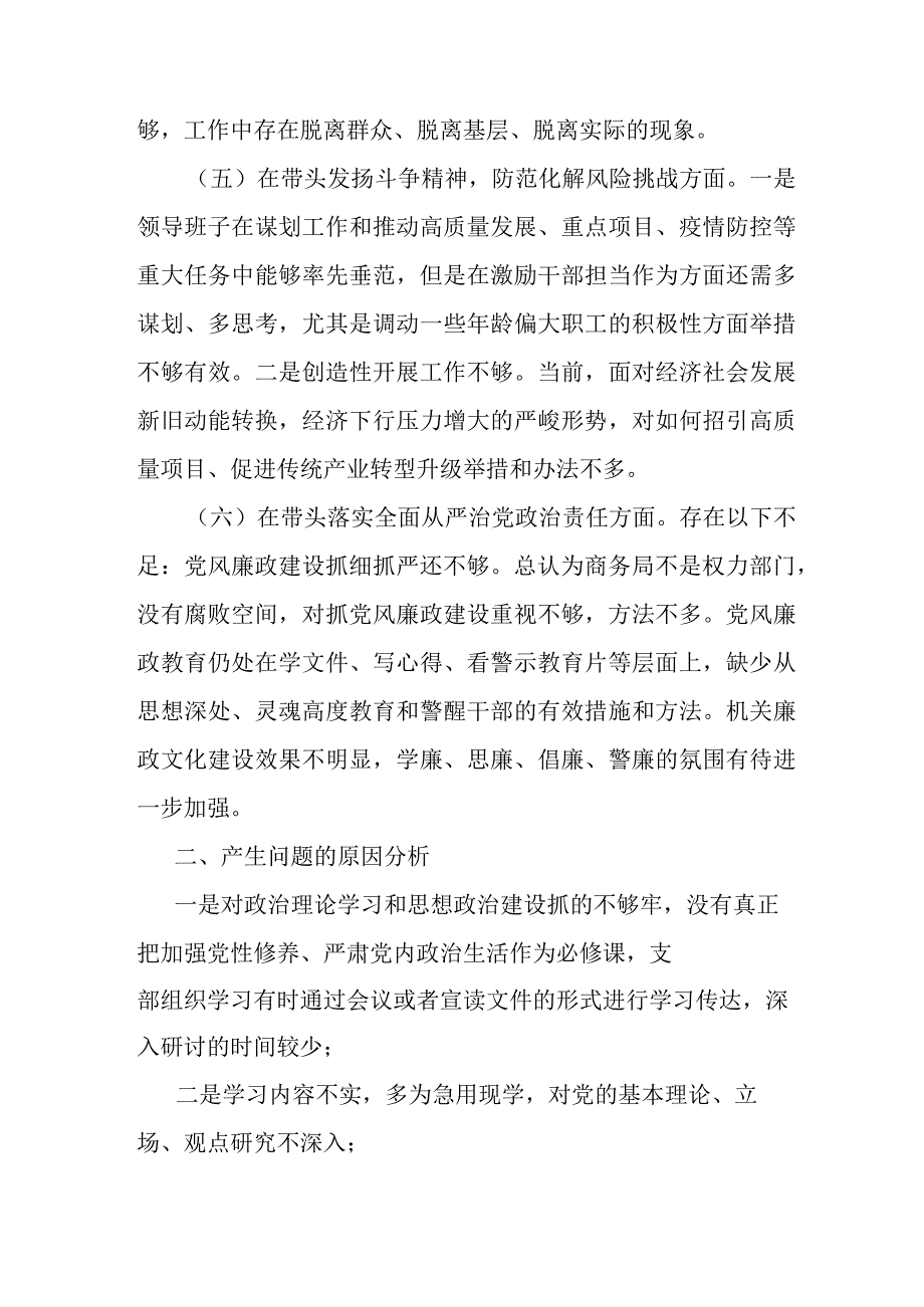 县常务副县长2023年度民主生活会六个带头个人剖析材料.docx_第3页