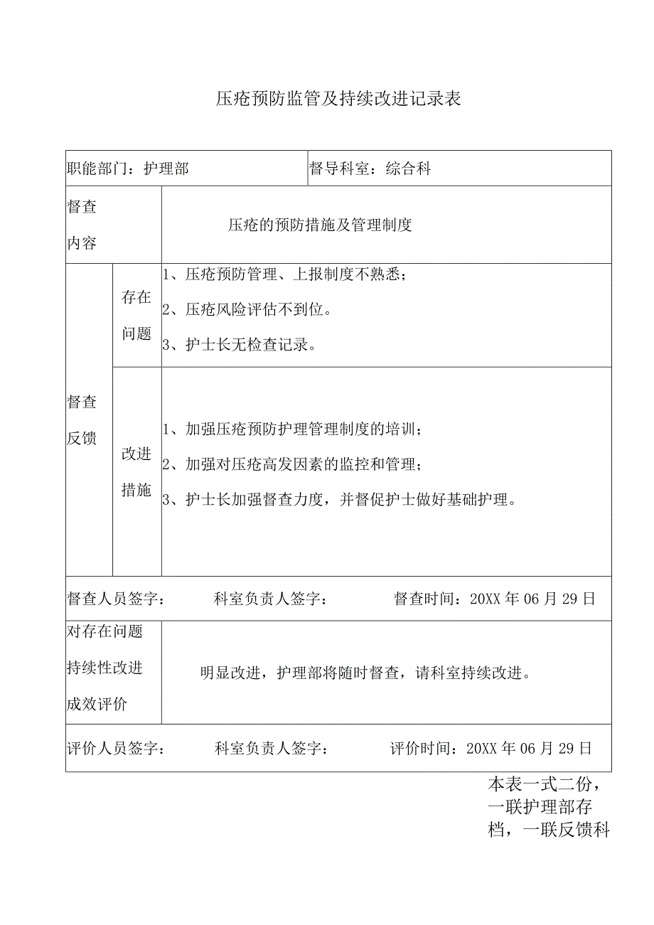 压疮预防监管及持续改进记录表.docx_第1页