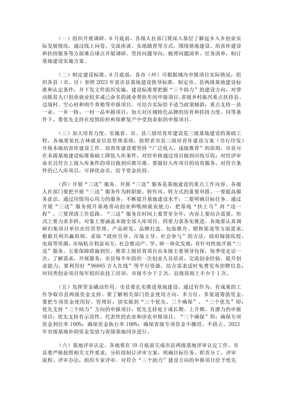 吉林省2023年返乡入乡创业基地建设指导计划.docx_第2页