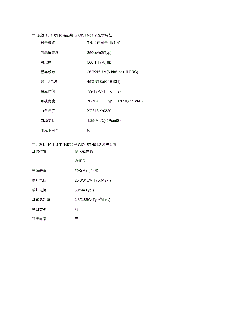 友达101寸1024600G101STN012101寸友达屏代理.docx_第3页