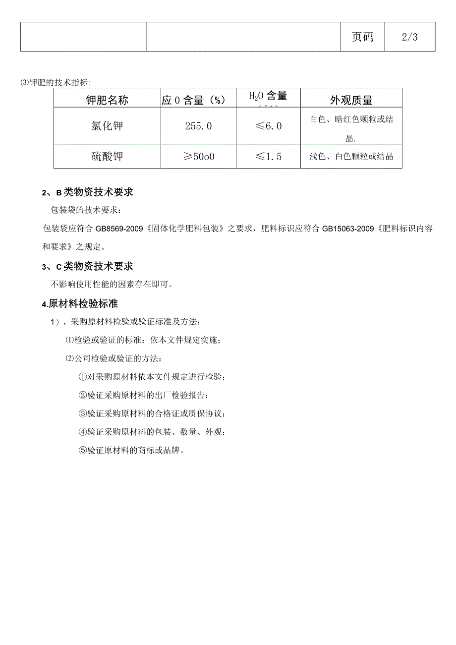 复混肥料原材料采购技术及检验标准.docx_第2页