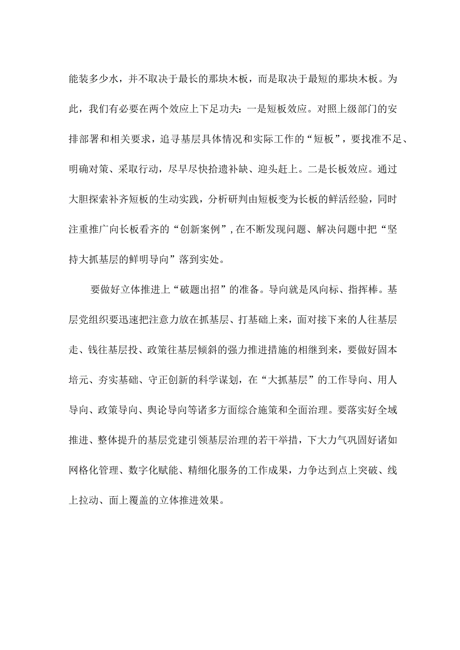 坚持大抓基层的鲜明导向心得体会发言.docx_第2页