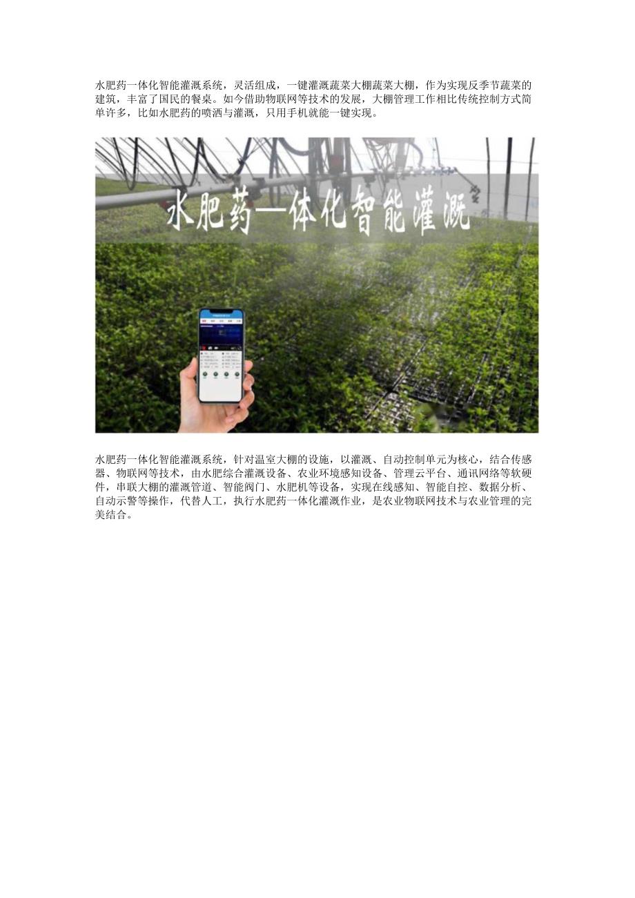 大棚水肥药—体化智能灌溉系统.docx_第1页