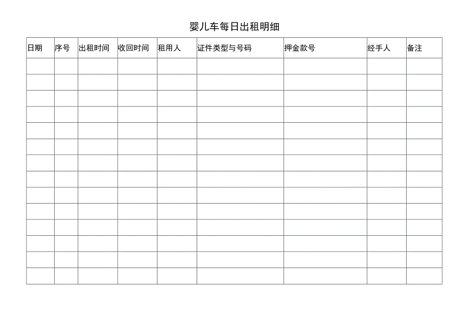 婴儿车每日出租明细.docx_第1页