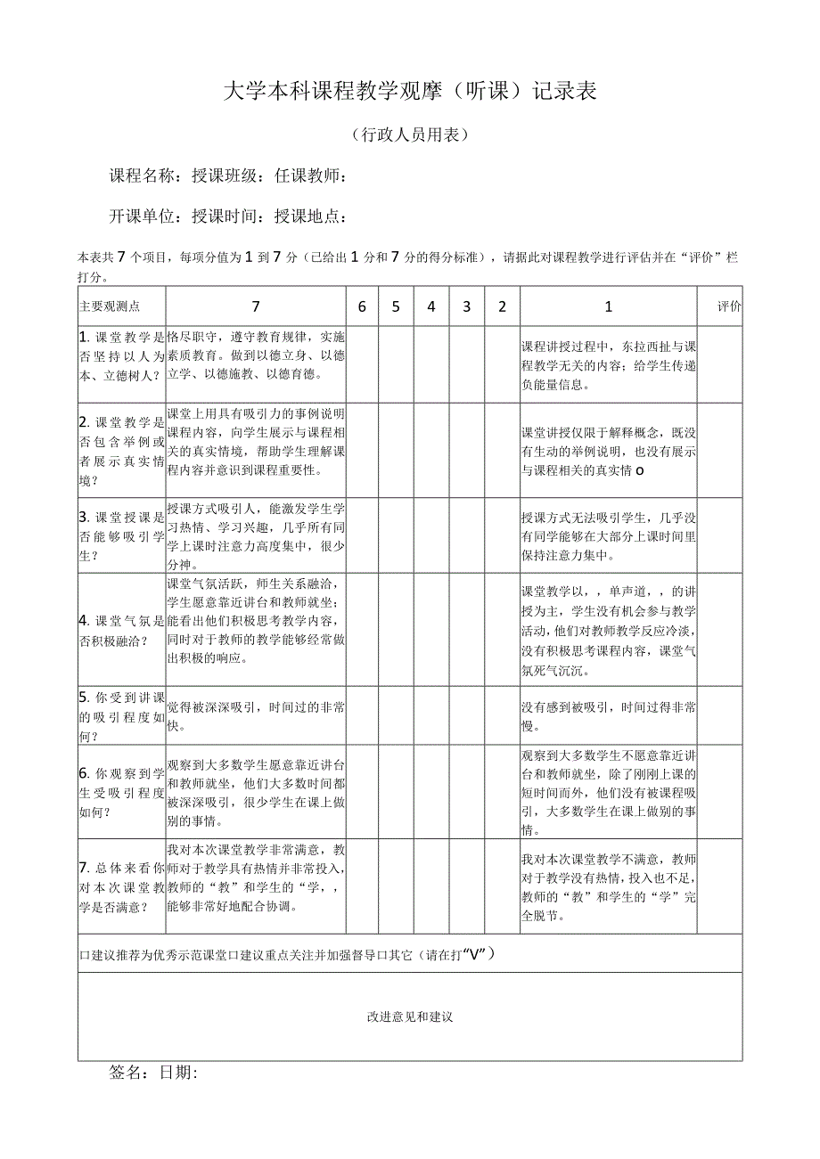 大学本科课程教学观摩（听课）记录表.docx_第1页