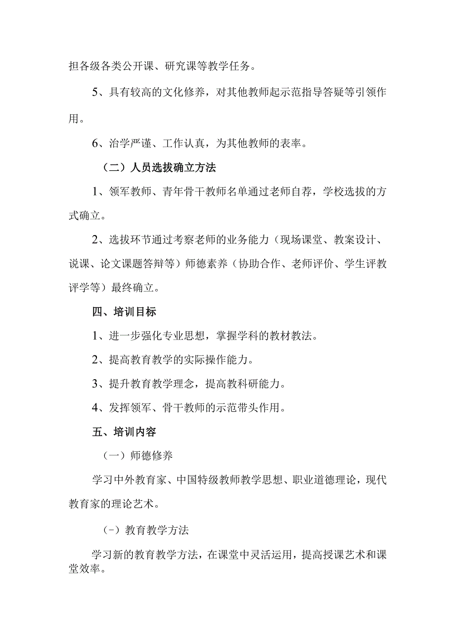 学校2023年教学领军青年骨干教师规划与实施方案.docx_第2页