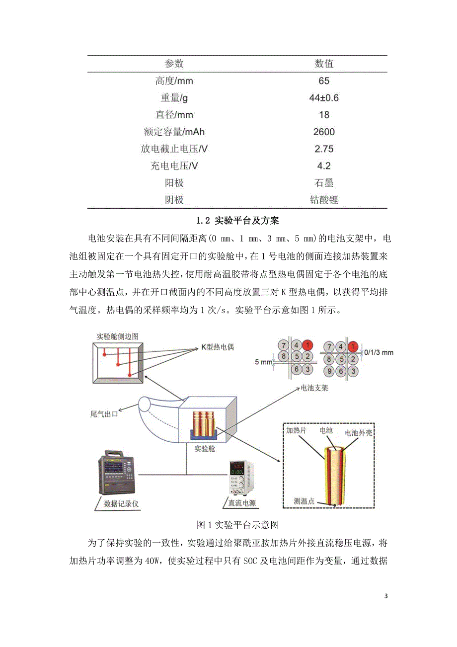 荷电状态和电池排列对锂离子电池热失控传播的影响.doc_第3页