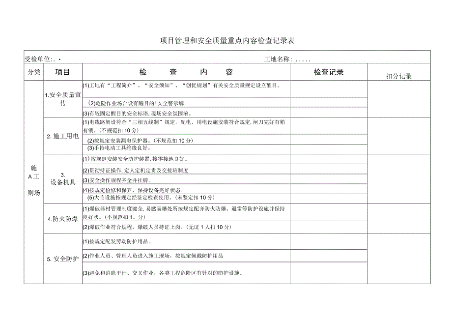 安全环保检查记录表.docx_第1页