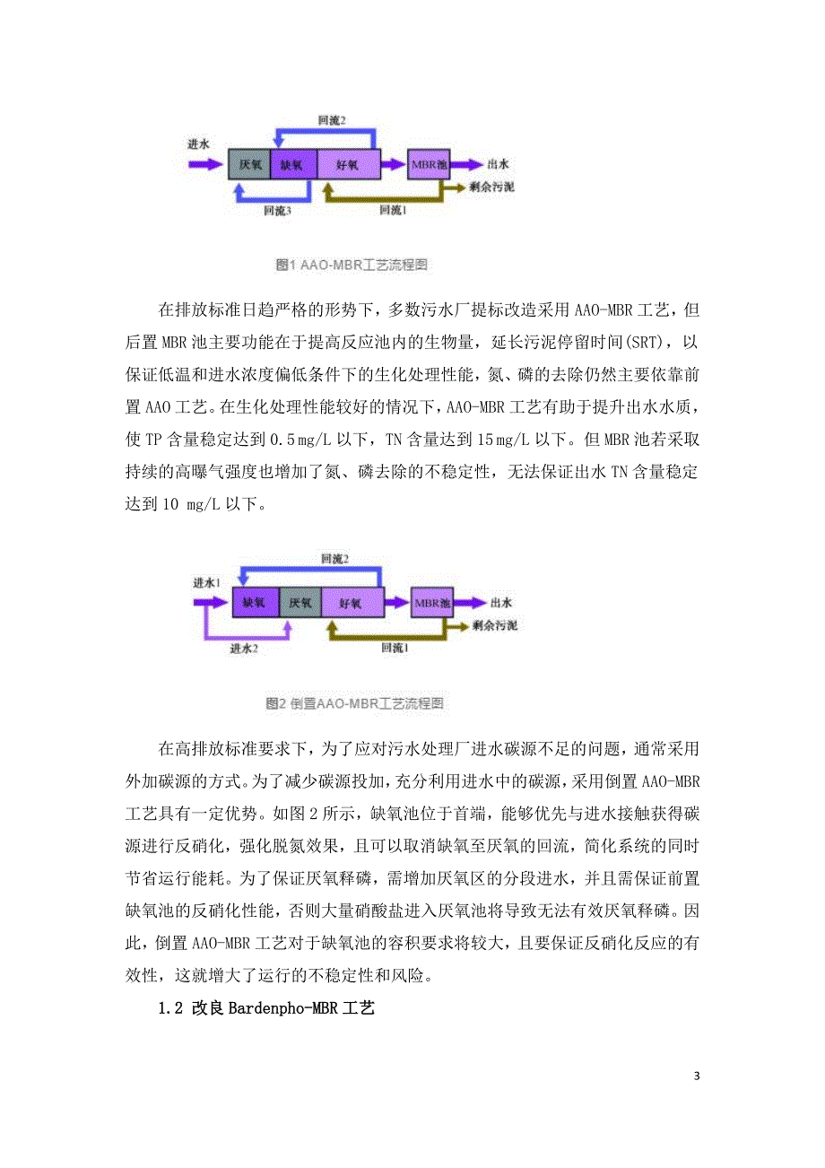 AAO及改良型工艺耦合MBR工艺最佳运行调控方式.doc_第3页