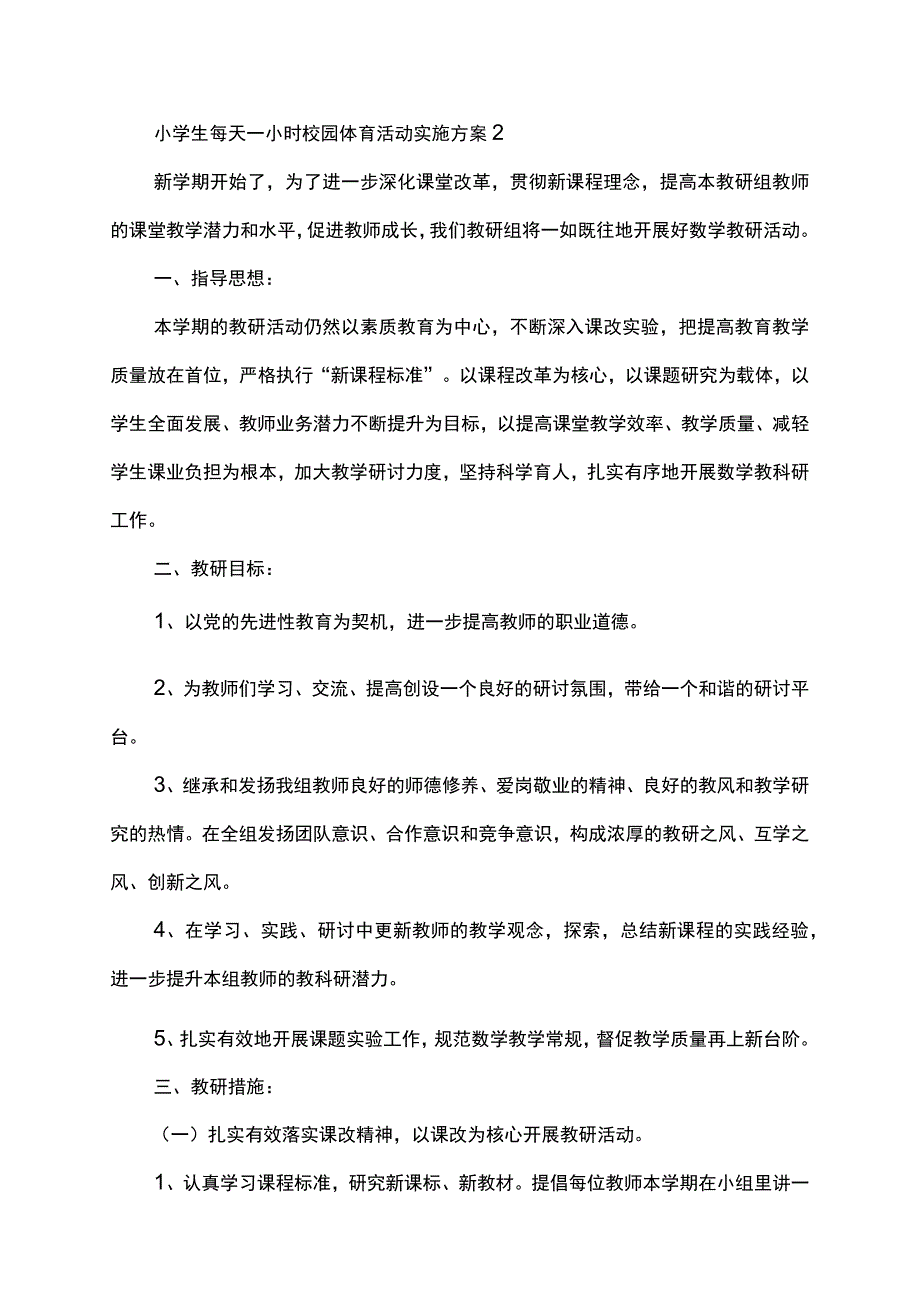 小学生每天一小时校园体育活动实施方案.docx_第3页