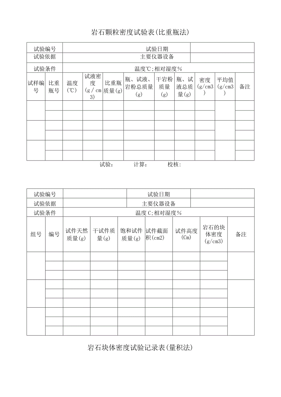 岩石试验记录表汇总.docx_第1页